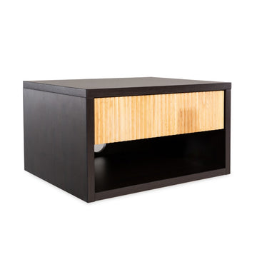 Elise 15.71" Classic Contemporary Floating Wall Mounted Nightstand with Soft-Close Tambour Drawer and Cable Hole - JONATHAN Y